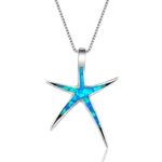 Collar Con Colgante Estrella De Mar Y Ópalo Azul - Phoenexia